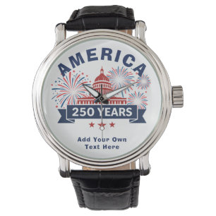 Montre Ajoutez votre propre texte America 250 Feux d'arti