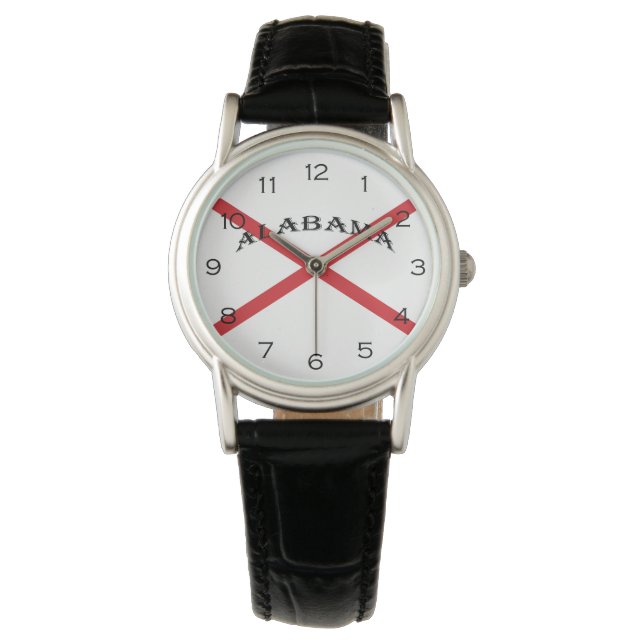 Montre Alabama et drapeau noir chiffres wact (devant)