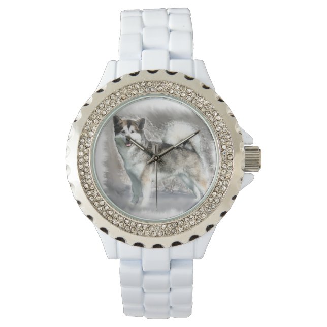 Montre Alaskan Malamute Dog Art (devant)