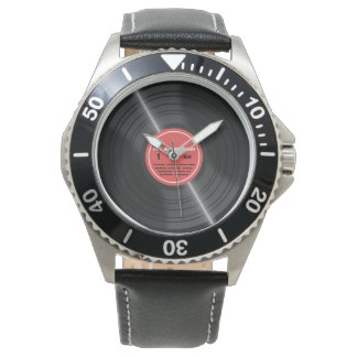 Montre Album vintage rouge vinyle Retro Retro Watch