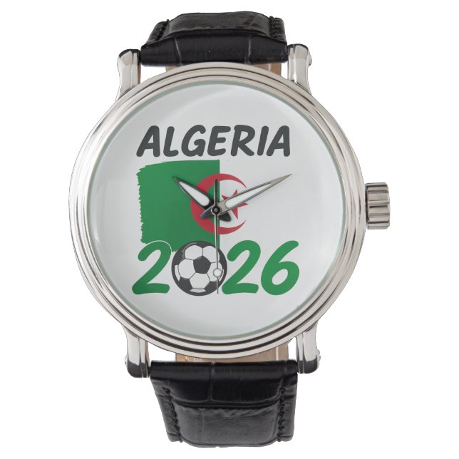 Montre Algeria 2026 Soccer Fan Design with Crescent Star  (devant)