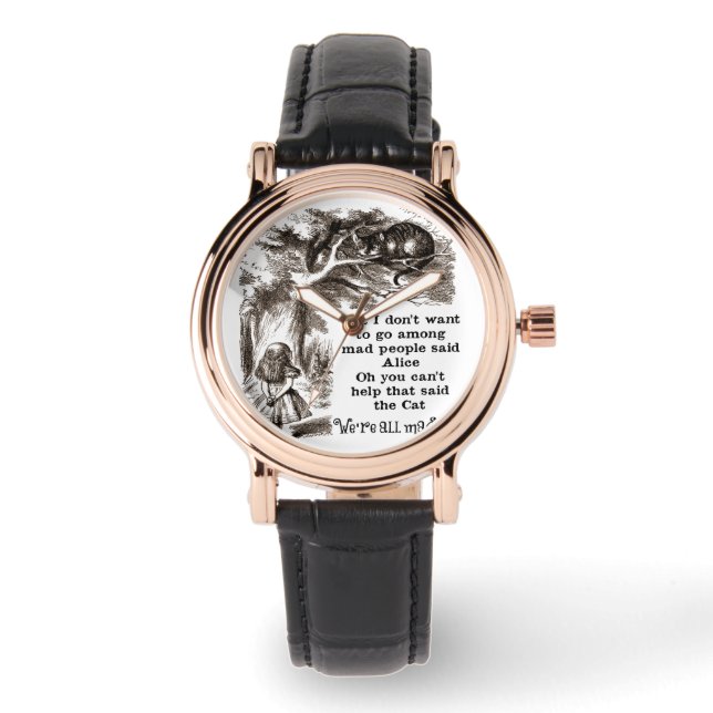 Montre Alice au pays des merveilles; Cheshire Chat avec A (Recto)