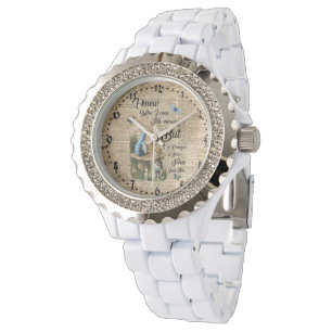 Montre Alice dans l'art vintage de dictionnaire de
