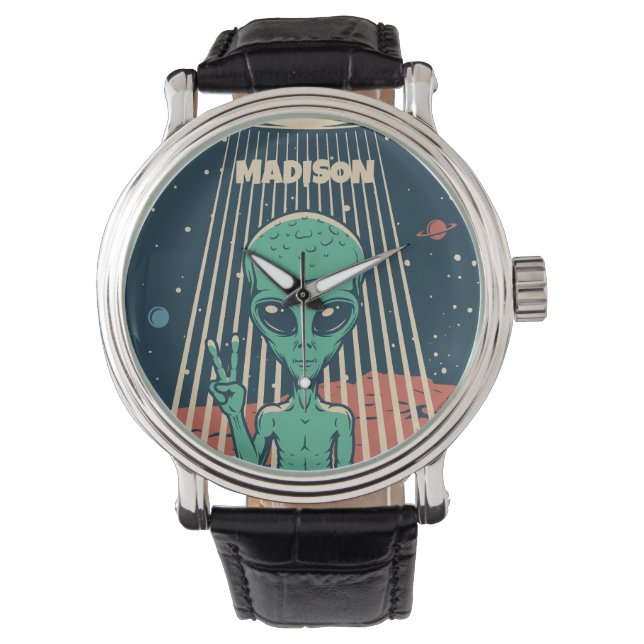 Montre Alien UFO de nom personnalisé (devant)