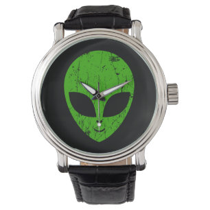 Montre alien vert tête pour science-fiction extraterrest