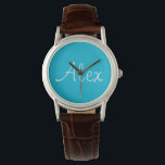 Montre Allant Aqua<br><div class="desc">Cette horloge design aux couleurs aqua est parfaite pour votre maison. Il est également personnalisable pour en faire votre propre.</div>