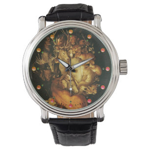 MONTRE ALLÉGORIE DE LA TERRE, PORTRAIT HOMME AVEC ANIMAUX