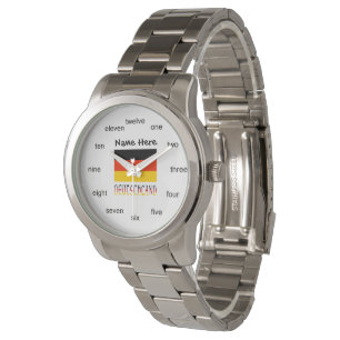 Montre Allemagne et drapeau allemand avec votre nom