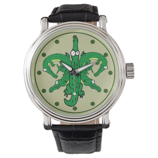 Montre Alligator Fleur De Lis (devant)