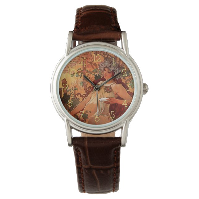 Montre Alphonse Mucha, Quatre Saisons, Automne (devant)