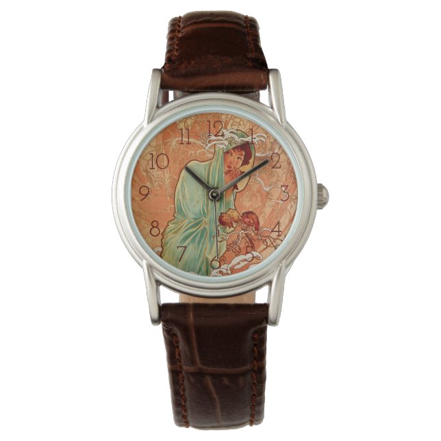 Montre Alphonse Mucha, Quatre Saisons, Hiver (devant)
