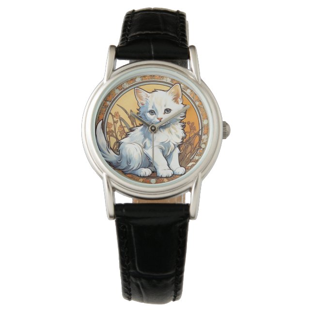 Montre Alphonse Mucha Style Chat (devant)