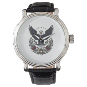 Montre Amateur de vin rouge et bleu patriotique