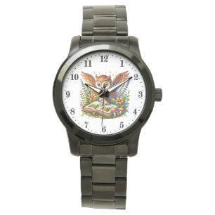 Montre Amateurs d'animaux mignons lecture hibou
