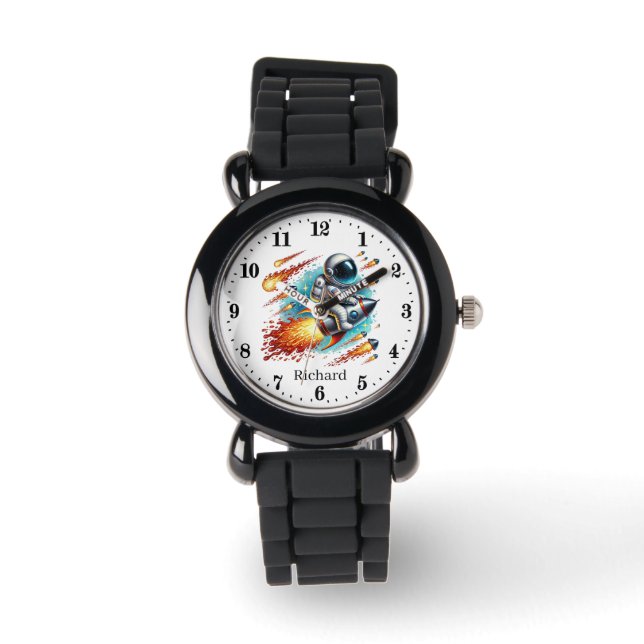 Montre Amateurs d'astronautes cool ajouter un nom (Recto)