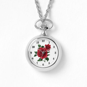 Montre Amateurs de fleurs de rose rouge mignonne