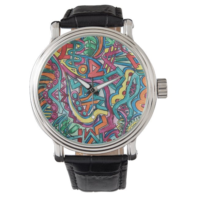 Montre Amazonia-Hand Painted Abstract Art (devant)