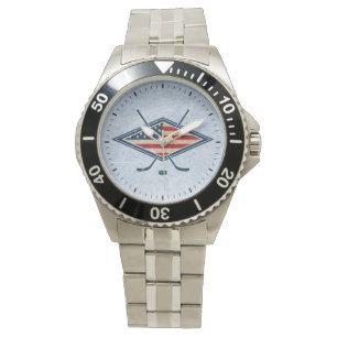 Montre américaine de logo de drapeau d'hockey
