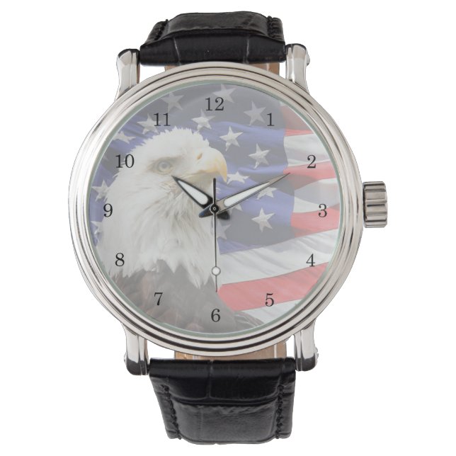 Montre American Eagle et drapeau des États-Unis (devant)