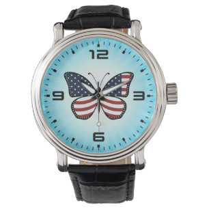 Montre American Flag Butterfly Design-62615