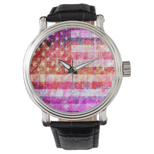 Montre American Flag Grunge art #4