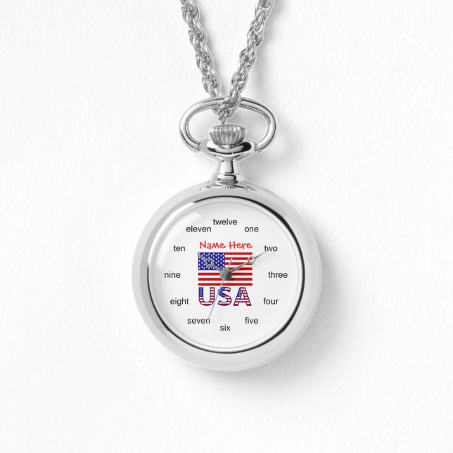 Montre American Flag Numéros de mots personnalisés Collie (Recto)