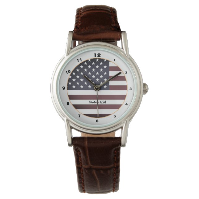 Montre American Flag & United States mode vintage /USA (devant)