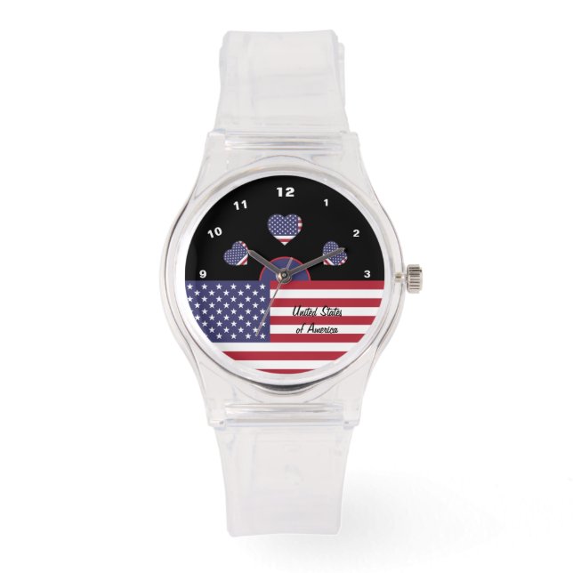 Montre American Flag watch, Coeurs mode, USA /sports (Recto)