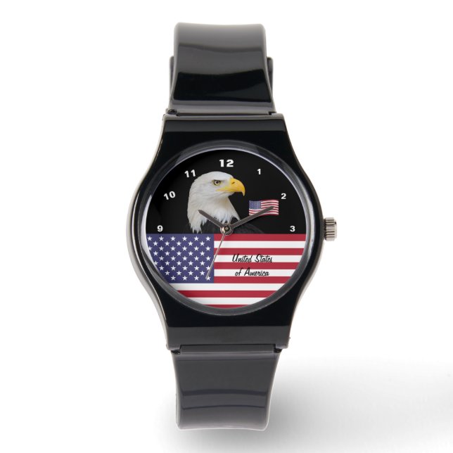 Montre American Flag watch, USA fashion, patriotes /sport (Recto)