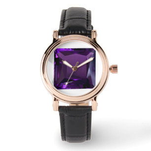 Montre Amethyst Gemstone Purple