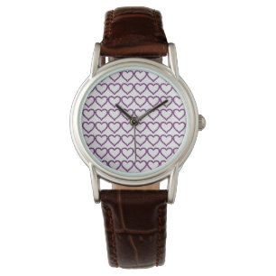 Montre Améthyste Gemstone Coeur pourpre