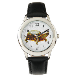 Montre amicale d'enfants de tortue de boîte