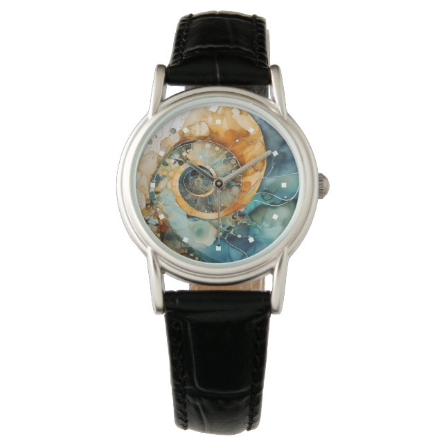 Montre Ammonite Gem Fossil Watch (devant)