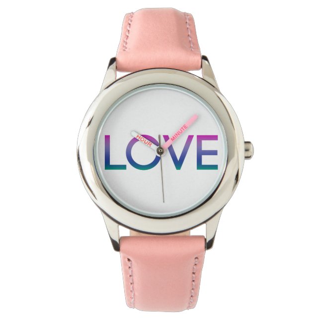 Montre Amour arc-en-ciel coloré (devant)