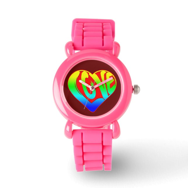 Montre Amour Cœur Coloré Saint-Valentin (Recto)