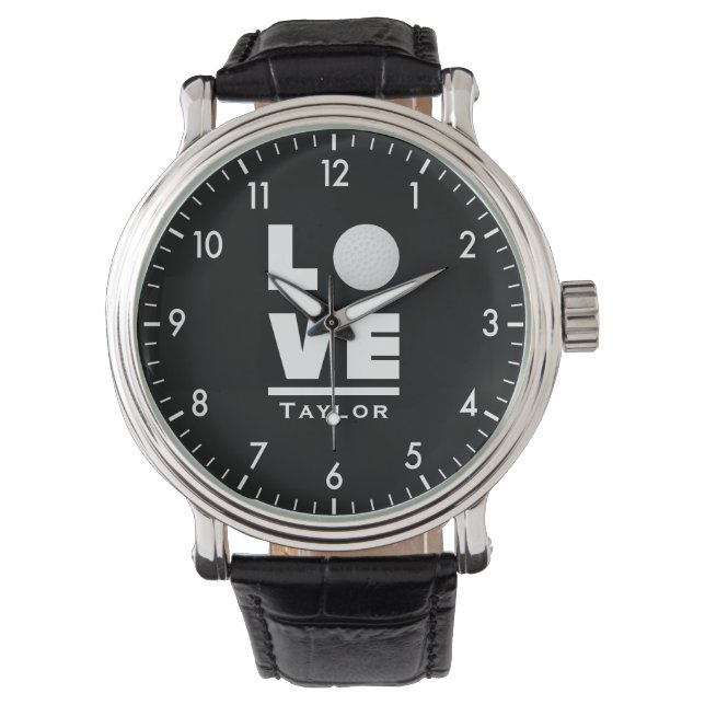 Montre Amour Et Vie Golf Sports Ventilateur Nom Personnal (devant)