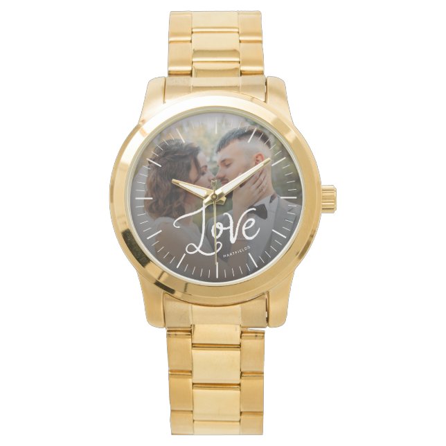 Montre Amour Moderne Monogramme de Mariage sur Mesure pou (devant)