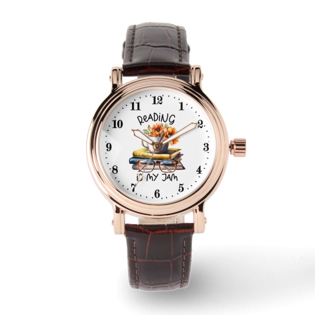 Montre Amoureux de la lecture mignon art de mot  (Recto)