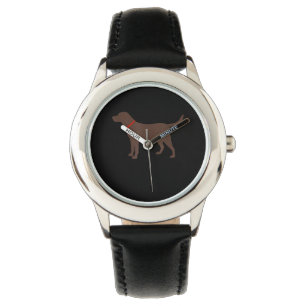 Montre Amoureux des chiens   Chocolat Labrador Chien Silh