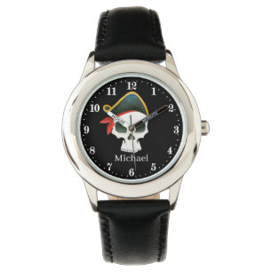 Montre amusant crâne pirate