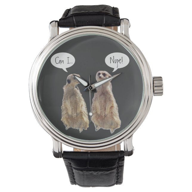 Montre Amusant, mignon meerkats en conversation (devant)