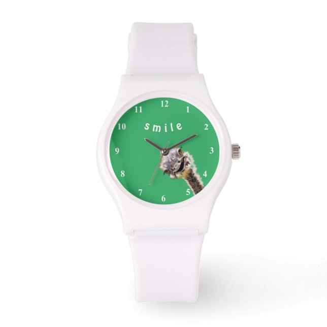 Montre amusante avec autruche jouée - Sourire (Recto)