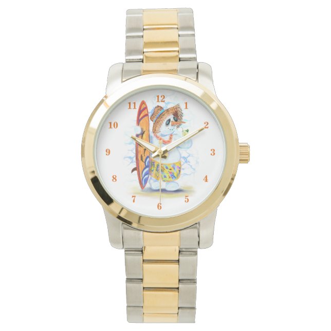 Montre amusante avec Snowman Surfer (devant)