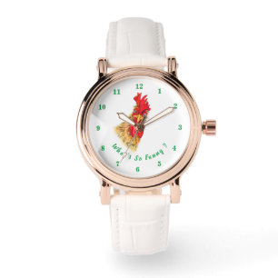 Montre amusante avec un coq surprenant