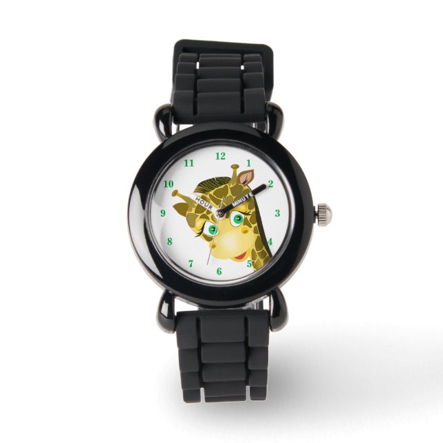 Montre amusante avec une joyeuse Giraffe - Smile (Recto)