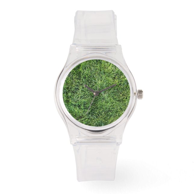 Montre Amusante herbe verte vraie texture photo motif pla (Recto)