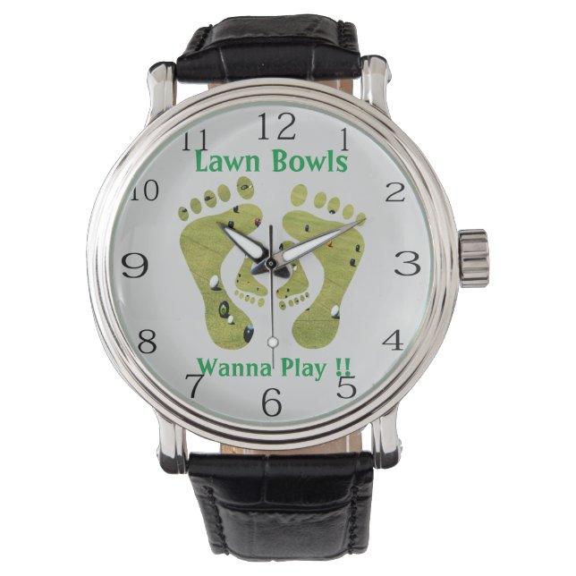 Montre Amusants Bowles De Pelouse Veux Jouer Design, (devant)