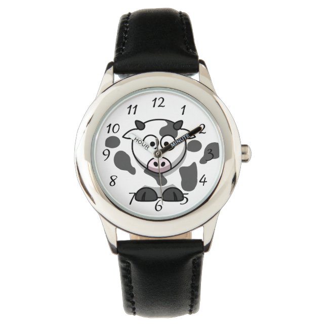 Montre Amusants caricature ronde Vache enfants (devant)