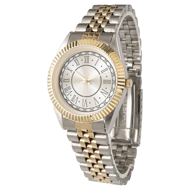 Montre analogique féminine bicolore classique (Incliné)