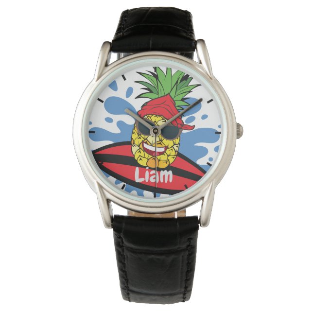 Montre Ananas de surf drôle (devant)